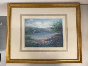 lot 118A image: Framed Artwork by Nora DeBolt with Gold Frame