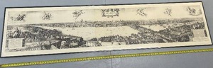lot 3GA image: 8 Long Vintage Long View of London in 1647 Panoramic Print by Wenceslaus Hollar