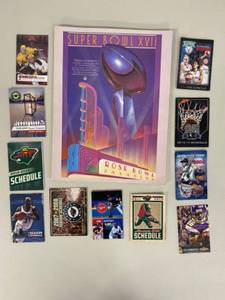 lot 19G image: Collection of Minnesota Team Season Schedules and Super Bowl Program