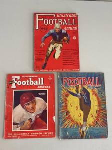 lot 31G image: Set of 3 Vintage Football Annuals from 1933, 1945, and Intercollegiate Pictorial