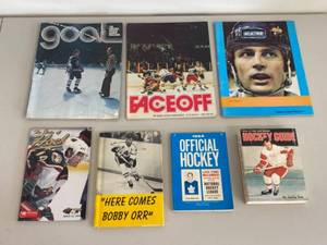 lot 36G image: Collection of 7 Vintage and Classic Hockey Magazines and Guides
