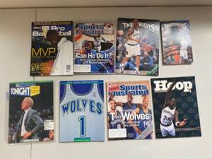 lot 64G image: Collection of NBA Minnesota Timberwolves Magazines and Yearbooks