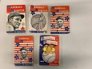 lot 70G image: Collection of Vintage Baseball Registers from 1945-1947