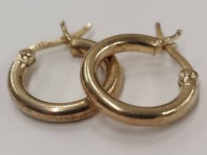 lot 28Y image: Sterling Silver Gold Plated Hoop Earrings