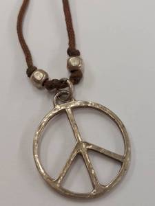 lot 29Y image: Sterling Silver Peace Sign Necklace