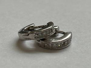 lot 56Y image: Sterling Silver Hoop Earrings 925
