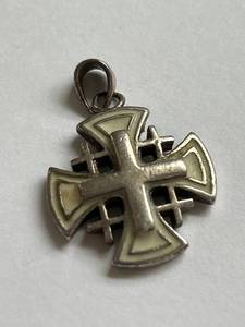 lot 57Y image: 925 Silver Jerusalem Cross Pendant