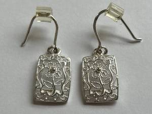 lot 60Y image: Sterling Silver Silver Floral Earrings