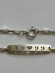 lot 65Y image: Sterling Silver Anklet with Heart 1999 Cut Out Design