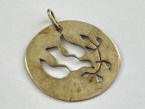 lot 74Y image: Vintage Cutout Circle Sterling Silver Pendant
