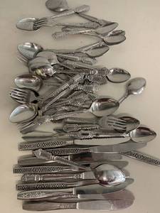 lot 50A image: Vintage Mixed Flatware Collection - Intricate Designs