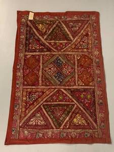 lot 52A image: Handmade Indian Antique Embroidered Wall Hanging