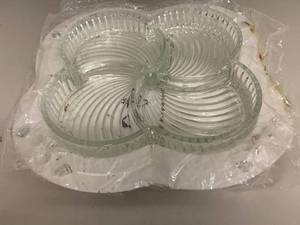 lot 56A image: Glass Four-Section Serving Dish Elegant Design