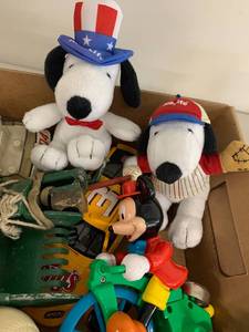 lot 84A image: Vintage Mixed Lot Snoopy Toys, Ertl Truck Die-Cast, Table Tennis