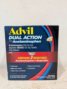 lot 27 image: ADVIL DUAL ACTION PAIN RELIEVER 100 CAPLETS