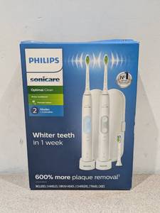 lot 51 image: PHILIPS SONICARE OPTIMAL CLEAN RECHARGEABLE POWER TOOTHBRUSH