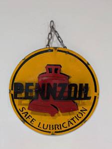 lot 118 image: METAL WELDED SIGNS (15 ROUND) (PENNZOIL)