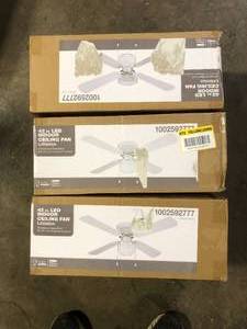 lot 22 image: Lot of Littleton 42 in. LED Indoor White Ceiling Fan with Light Kit  Customer Returns See Pictures