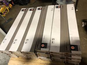 30 Boxes of TrafficMaster Honey Oak 4 MIL x 6 in. W x 36 in. L Peel and Stick Water Resistant Luxury Vinyl Plank Flooring (36 sqft/case)Customer Returns See Pictures