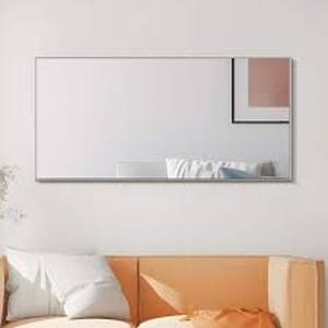 Lirago 22 in. W x 47 in. H Rectangular Metal Framed Bathroom Wall Mirror in Silver Customer Returns See Pictures