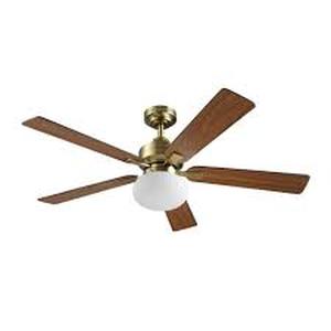 lot 28 image: Globe Electric Victoria 52 in. Indoor Brass Ceiling Fan Integrated LED with Light Kit and Remote Control    Customer Returns See Pictures