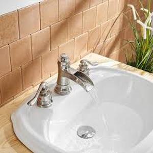 lot 13 image: BWE 8 in. Widespread Double Handle Waterfall Bathroom Faucet With Pop-up Drain Assembly in Spot Resist Brushed Nickel  Customer Returns See Pictures