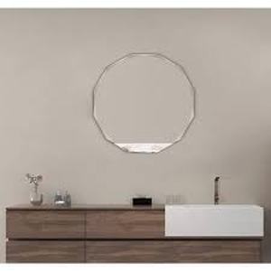 lot 15 image: ELLO&ALLO 30 in. W x 30 in. H Round Frameless Beveled Edge Wall Bathroom Vanity Mirror Customer Returns See Pictures