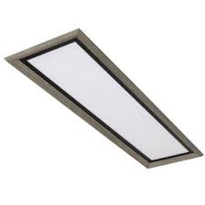 lot 23 image: Commercial Electric Augusta 50 in. x 15 in. Black, Washed Gray Frame CCT Selectable LED Flush Mount Ceiling Light 4000 Dimmable Lumens Customer Returns See Pictures