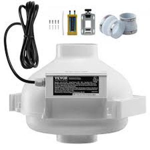 VEVOR 4 to 4.5 in. Radon Mitigation Fan System, Quiet 260-CFM Radon Mitigation Kit with 2-Couplers, Waterproof Radon Fan Customer Returns See Pictures
