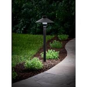 lot 28 image: Lot of Hampton Bay Vernon Park 120 Lumen Low Voltage Black Integrated LED Aluminum Outdoor Path Light Powered by Hubspace (1-Pack)  Customer Returns See Pictures
