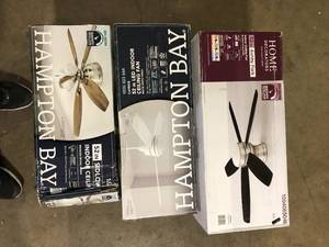 lot 27 image: Lot of Assorted Ceiling Lighting Fans Various Models and Conditions  Customer Returns See Pictures