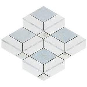 lot 32 image: Benes Blue Celeste 10.02 in. x 10.02 in. Polished Marble and Pearl Wall Mosaic Tile (27.6 Sq. Ft.)