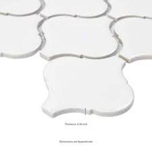 lot 33 image: Retro Bianco Arabesque 12 in. x 12 in. Glossy Porcelain Mesh-Mounted Mosaic Floor and Wall Tile (10.95 sq. ft.)