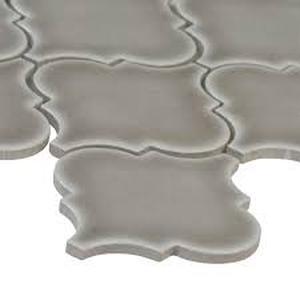 lot 35 image: Dove Gray Arabesque 11 in. x 15 in. Glossy Ceramic Mesh-Mounted Mosaic Wall Tile (11.7 sq. ft.)