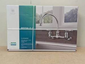 lot 52 image: Choice 2-Handle Wall Mount Kitchen Faucet in Chrome