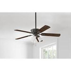 lot 2 image: Hampton Bay Glendale III 52 in. LED Indoor Brushed Nickel Ceiling Fan with Light and Pull Chains Customer Returns See Pictures