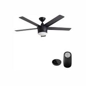 lot 5 image: Home Decorators Collection Merwry 52 in. Integrated LED Indoor Matte Black Ceiling Fan with Light Kit and Remote Control  Customer Returns See Pictures