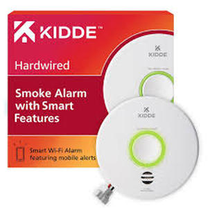 lot 15 image: Kidde Smart Hardwired Wi-Fi Enabled Smoke Detector and Indoor Air Quality Monitor Photoelectric Sensor 21032069 Customer Returns See Pictures