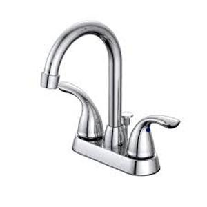 lot 22 image: Glacier Bay Alima 4 in. Centerset 2-Handle High-Arc Bathroom Faucet in Chrome Customer Returns See Pictures