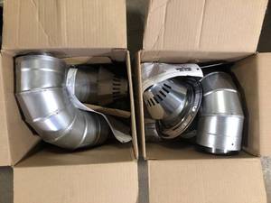 lot 23 image: Lot of Assorted  Stainless Steel Low Profile Termination Vent for Tankless Water Heaters Customer Returns See Pictures