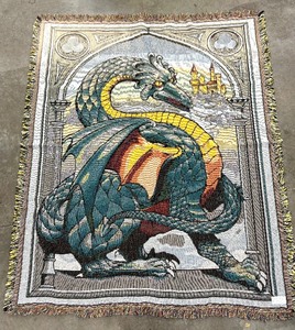 lot 50 image: Fierce Dragon Motif Blanket