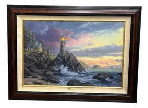 lot 22A image: Rock of Salvation Limited Edition Print on Canvas by Thomas Kinkade