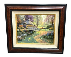 lot 20 image: Friendship Cottage Limited Edition Signed Print on Canvas by Thomas Kinkade