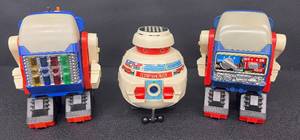 lot 42RO image: Set of 3 Vintage Toy Robots Compurobot and TV Robot Duo