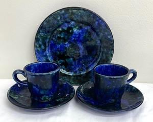 lot 123A image: Vintage Stangl Pottery Mediterranean Plate, Cups and Saucers