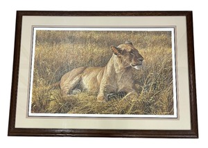 lot 67 image: Lioness at Serengeti Limited Edition Print by Robert Bateman