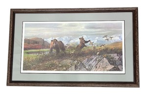 lot 57 image: Bears on the Tundra Print by John Clymer
