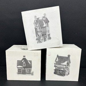 lot 139 image: Department 56 Heritage Village Collection Thomas Kersey Coffee House, T. Wells Fruit & Spice Shop and The Wool Shop