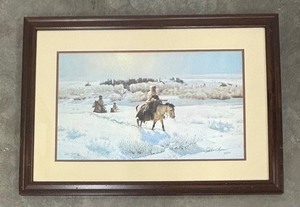 lot 158 image: Winter Trail Limited Edition Print by John Clymer