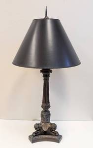 lot 69 image: Elegant Dark Bronze Table Lamp